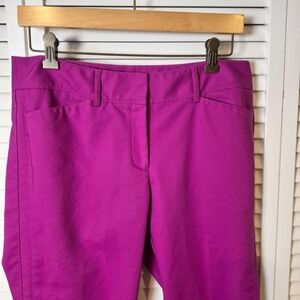 White House Black Market Purple Pink Slim Ankle Pants 8R Stretch Career Trousers